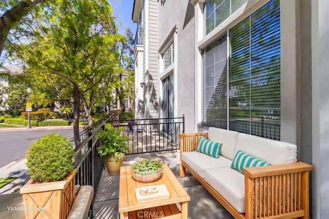 23402 Brookdale Ln Unit 56, Valencia, CA 91355 - balcony with an outdoor hangout area