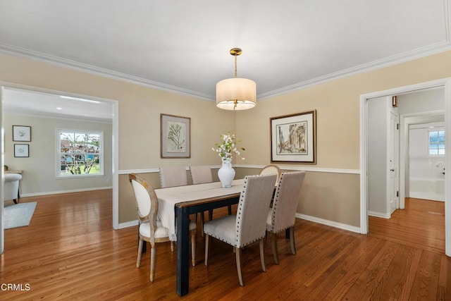 1421 Oneonta Knl, South Pasadena, CA 91030 - dining area with wood finished floors, baseboards, and ornamental molding