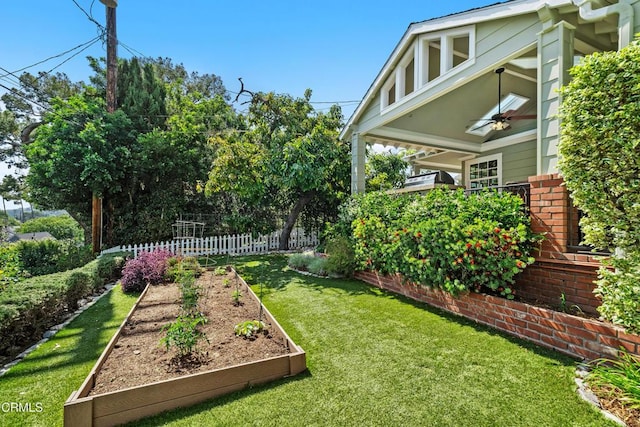 1421 Oneonta Knl, South Pasadena, CA 91030 - view of yard with a vegetable garden and ceiling fan