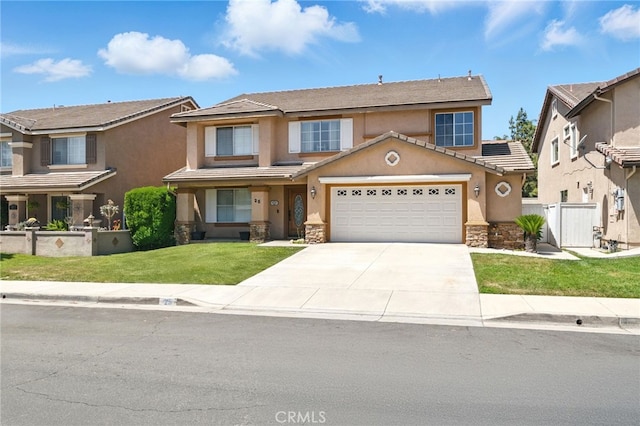 25 Del Brienza, Lake Elsinore, CA 92532 - multi unit property with stone siding, stucco siding, concrete driveway, and a garage