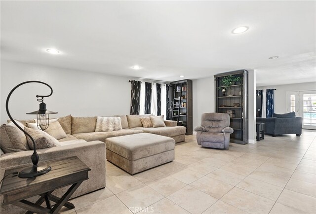 25 Del Brienza, Lake Elsinore, CA 92532 - living area featuring light tile patterned flooring and recessed lighting