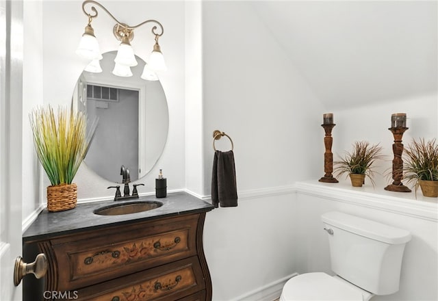 25 Del Brienza, Lake Elsinore, CA 92532 - bathroom featuring vanity and lofted ceiling
