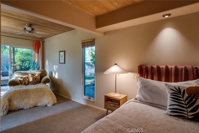576 E Desert Holly Cir, Palm Springs, CA 92262 - carpeted bedroom with wood ceiling and baseboards