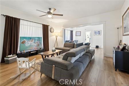 426 Ivy St, Glendale, CA 91204 - living area featuring ceiling fan and wood finished floors