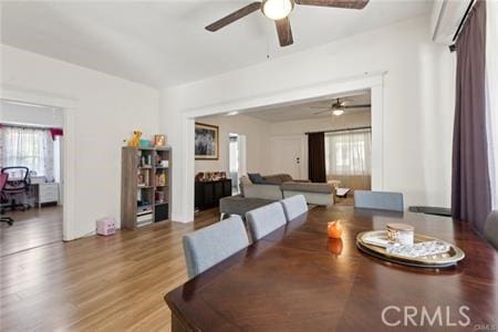 426 Ivy St, Glendale, CA 91204 - dining space with a ceiling fan, healthy amount of natural light, and wood finished floors