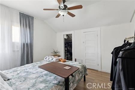 426 Ivy St, Glendale, CA 91204 - dining room with lofted ceiling, wood finished floors, and a ceiling fan