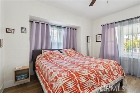426 Ivy St, Glendale, CA 91204 - bedroom featuring wood finished floors and ceiling fan