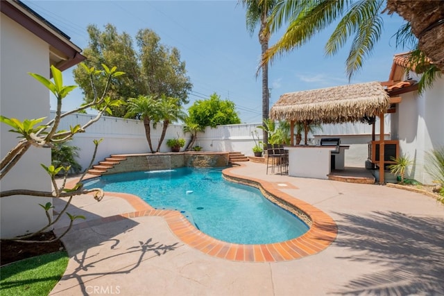 16732 Lassen St, Northridge, CA 91343 - view of swimming pool featuring a fenced backyard and a patio
