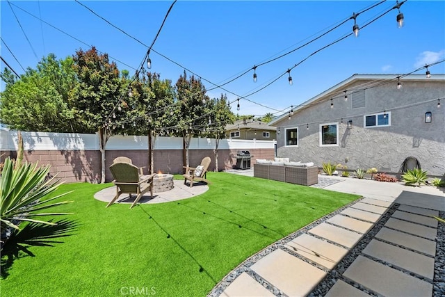 2716 Spreckels, Redondo Beach, CA 90278 - view of yard featuring an outdoor living space with a fire pit and a patio area