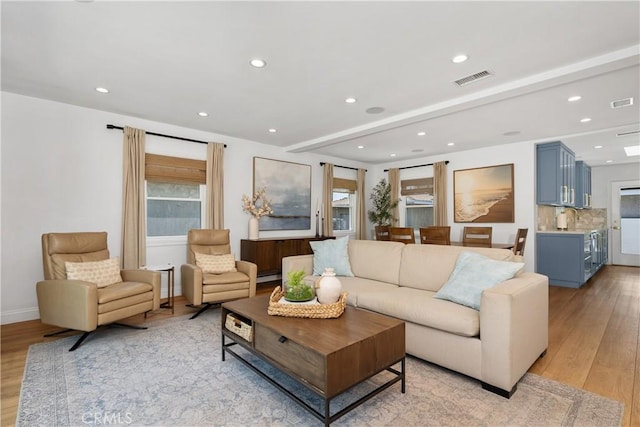 2716 Spreckels, Redondo Beach, CA 90278 - living room with light wood finished floors, recessed lighting, and baseboards