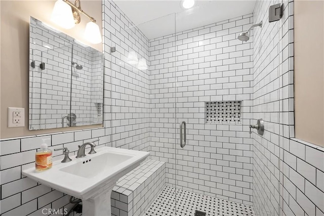 2716 Spreckels, Redondo Beach, CA 90278 - bathroom with a shower stall and tile walls