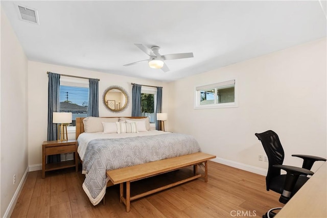 2716 Spreckels, Redondo Beach, CA 90278 - bedroom with baseboards, light wood-style floors, and a ceiling fan