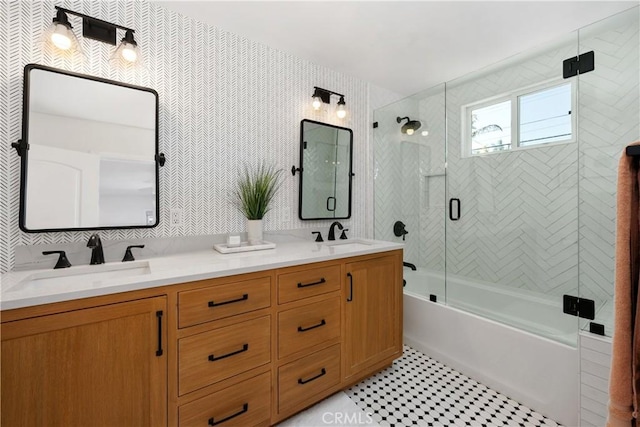 2716 Spreckels, Redondo Beach, CA 90278 - bathroom with bath / shower combo with glass door and double vanity