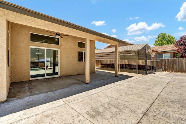 300 S Lombardi St, Porterville, CA 93257 - view of patio with ceiling fan