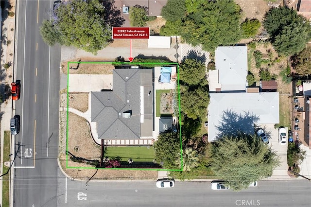 22892 Palm Ave, Grand Terrace, CA 92313 - aerial view of property's location with property parcel outlined