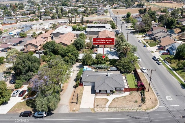 22892 Palm Ave, Grand Terrace, CA 92313 - aerial view of property and surrounding area with nearby suburban area