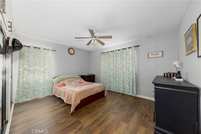 22892 Palm Ave, Grand Terrace, CA 92313 - bedroom featuring dark wood-type flooring and a ceiling fan