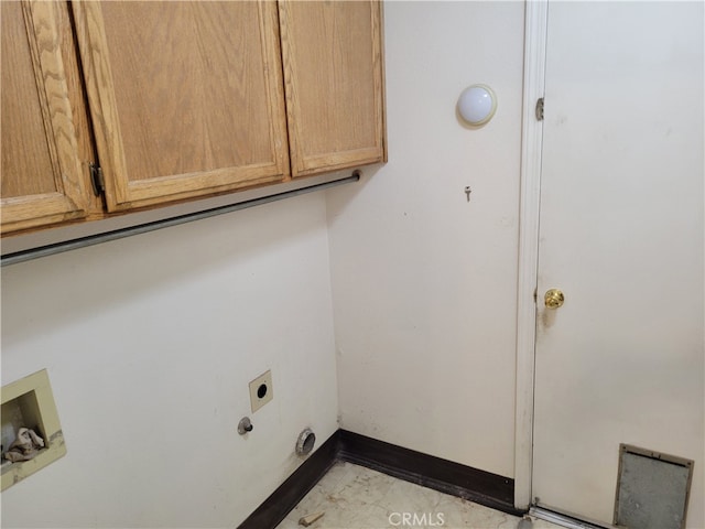 2368 Beechwood Way, Madera, CA 93637 - washroom with cabinet space, hookup for an electric dryer, hookup for a washing machine, and baseboards