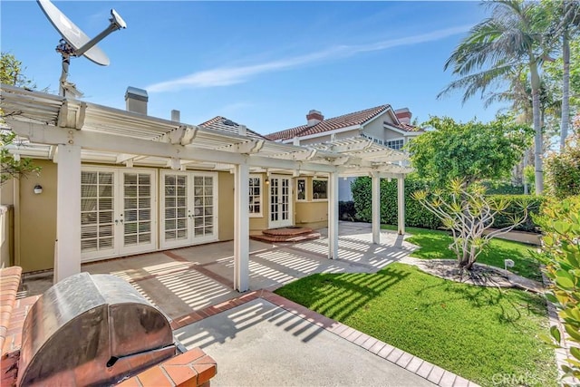 19371 Woodlands Dr, Huntington Beach, CA 92648 - view of patio with french doors and a pergola