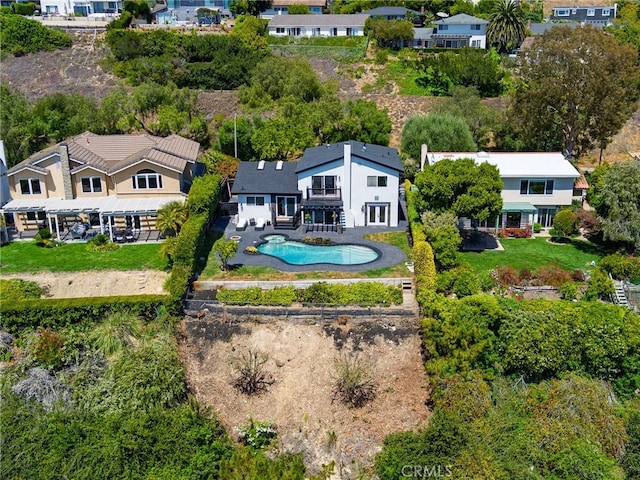 3504 Hightide Dr, Rancho Palos Verdes, CA 90275 - aerial perspective of suburban area featuring a pool area
