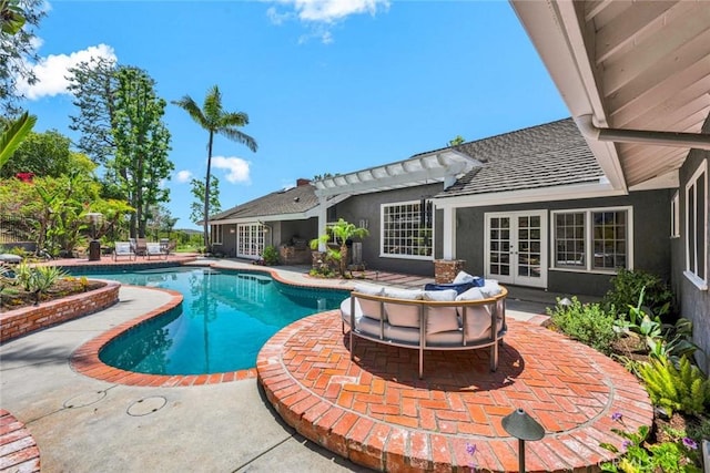 1821 Overview Cir, North Tustin, CA 92705 - outdoor pool with french doors and a patio