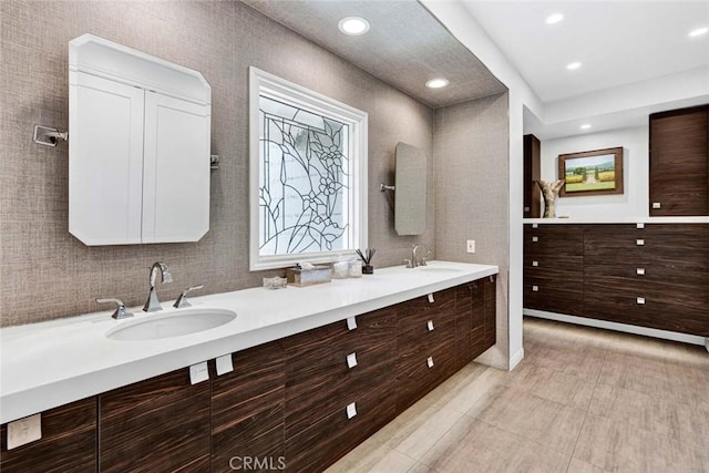 1821 Overview Cir, North Tustin, CA 92705 - bathroom with double vanity and recessed lighting