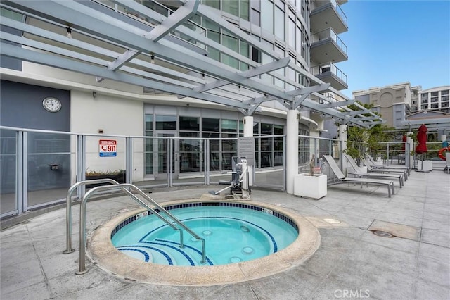 400 W Ocean Blvd Unit 605, Long Beach, CA 90802 - view of swimming pool with a hot tub and a patio
