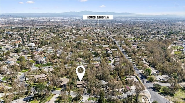 10139 Sun Valley Dr, Rancho Cucamonga, CA 91737 - aerial view of property's location with a mountainous background