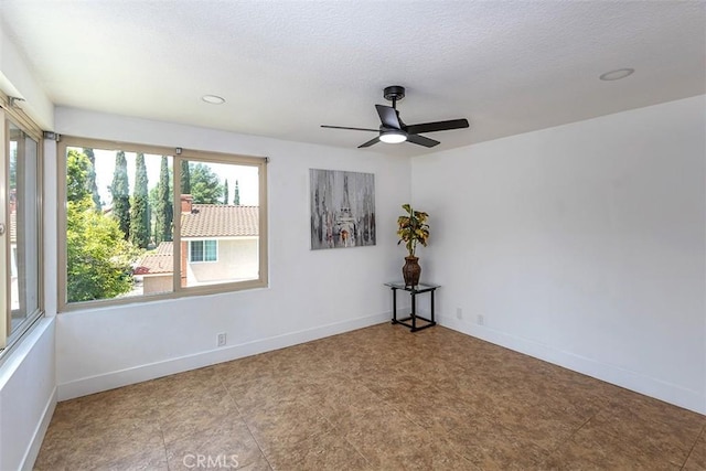 1250 Kinglake Dr, Diamond Bar, CA 91789 - unfurnished room with ceiling fan, a textured ceiling, and recessed lighting