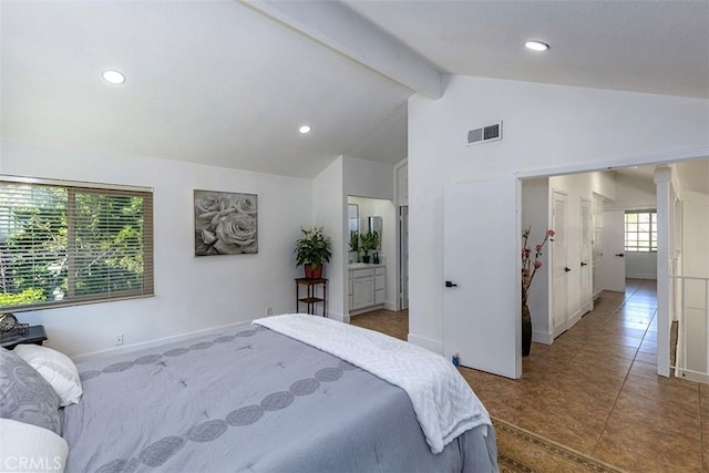 1250 Kinglake Dr, Diamond Bar, CA 91789 - bedroom featuring tile patterned floors, recessed lighting, and ensuite bathroom