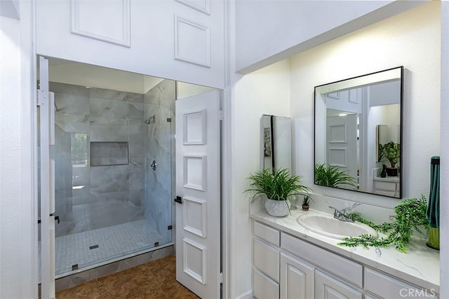 1250 Kinglake Dr, Diamond Bar, CA 91789 - full bath with a shower stall, vanity, and tile patterned flooring