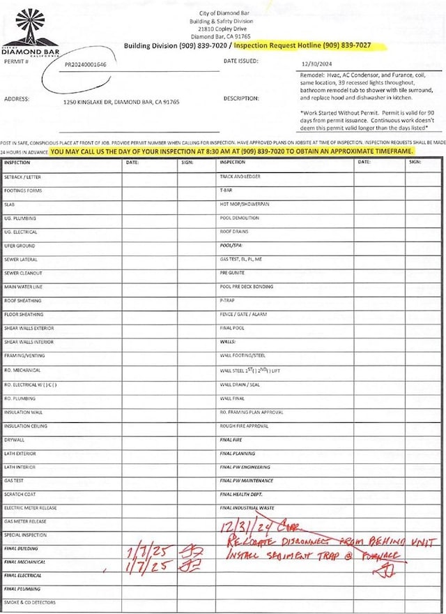 1250 Kinglake Dr, Diamond Bar, CA 91789 - view of miscellaneous document