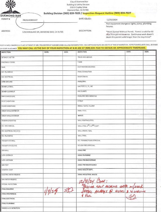 1250 Kinglake Dr, Diamond Bar, CA 91789 - view of a document
