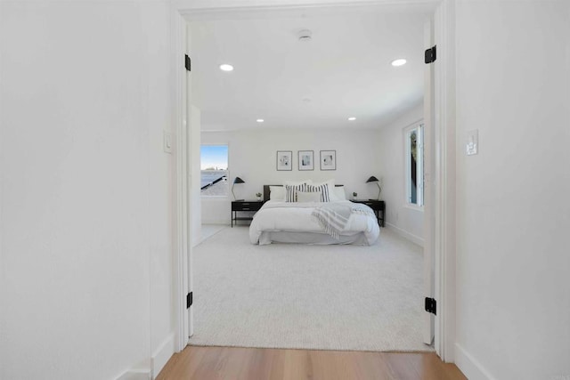 6871 Mewall Dr, San Diego, CA 92119 - bedroom featuring recessed lighting, wood finished floors, and baseboards
