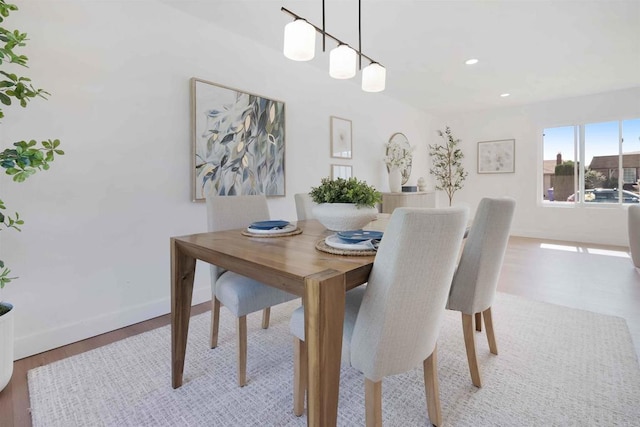 6871 Mewall Dr, San Diego, CA 92119 - dining area featuring wood finished floors, baseboards, and recessed lighting