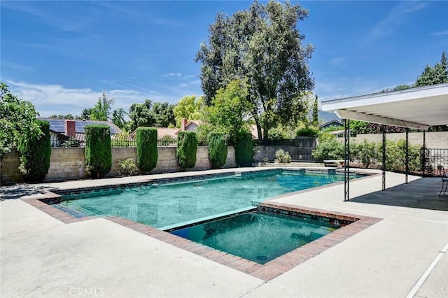 1919 Austin Ct, Claremont, CA 91711 - view of pool with a fenced backyard, a patio area, and a pool with connected hot tub