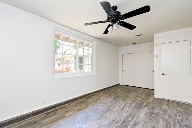 1919 Austin Ct, Claremont, CA 91711 - unfurnished bedroom featuring wood finished floors, a closet, baseboards, and a ceiling fan