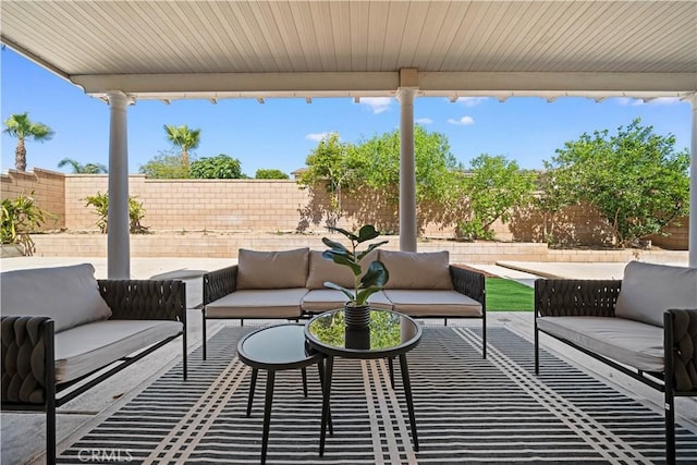 7626 Soaring Bird Ct, Eastvale, CA 92880 - fenced backyard with an outdoor living space and a patio
