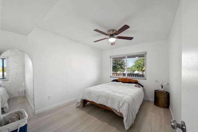 2548 Katherine Ct, El Cajon, CA 92020 - bedroom with light wood-type flooring, baseboards, and a ceiling fan