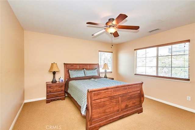 12430 Split Rein Dr, Rancho Cucamonga, CA 91739 - bedroom with light colored carpet, baseboards, and ceiling fan