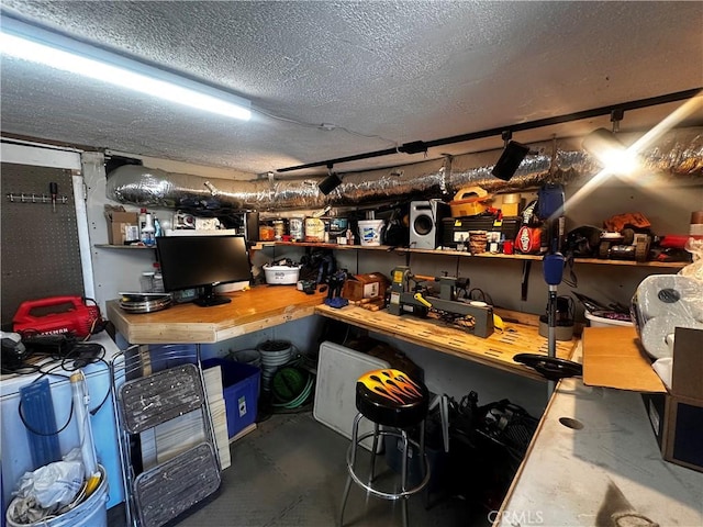 22864 Alder Ln, Crestline, CA 92325 - basement with a textured ceiling