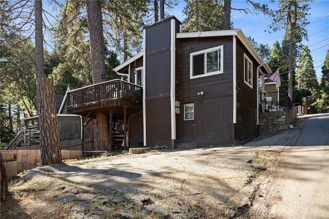 22864 Alder Ln, Crestline, CA 92325 - view of front of home featuring a wooden deck