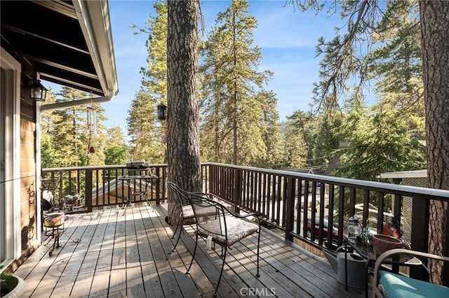 22864 Alder Ln, Crestline, CA 92325 - view of wooden deck