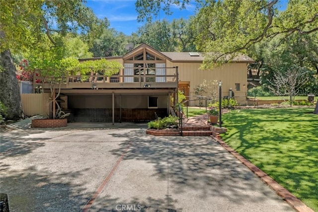 8402 Mcgroarty St, Sunland, CA 91040 - back of property featuring a wooden deck and view of scattered trees