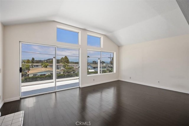 24851 Seagate Dr, Dana Point, CA 92629 - bonus room featuring vaulted ceiling, dark wood finished floors, and baseboards