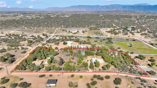 5635 Honeyhill Rd Unit A & B, Oak Hills, CA 92344 - overview of rural landscape with mountains and property parcel outlined