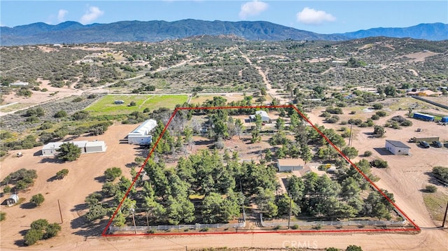 5635 Honeyhill Rd Unit A & B, Oak Hills, CA 92344 - view of rural area with property boundaries highlighted and mountains