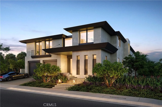 51 Ritz Cove Dr, Dana Point, CA 92629 - contemporary home featuring a balcony, a garage, and concrete driveway