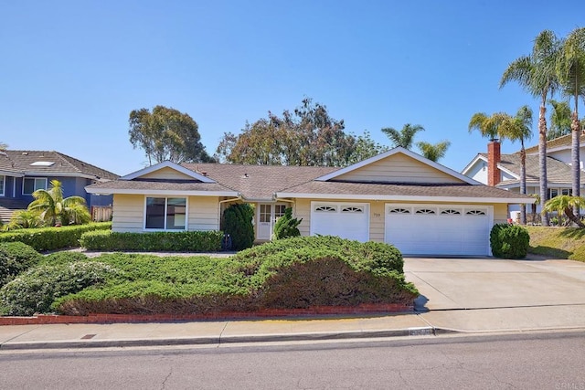723 Fresca Ct, Solana Beach, CA 92075 - single story home with a garage, driveway, and a shingled roof
