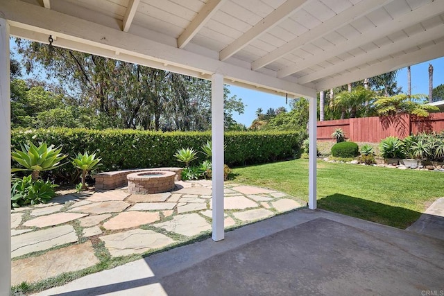 723 Fresca Ct, Solana Beach, CA 92075 - view of patio / terrace with an outdoor fire pit